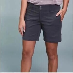PrAna Revenna Shorts Ripstop Nylon Dark Gray Womens 8 Gorpcore Hiking Summer
